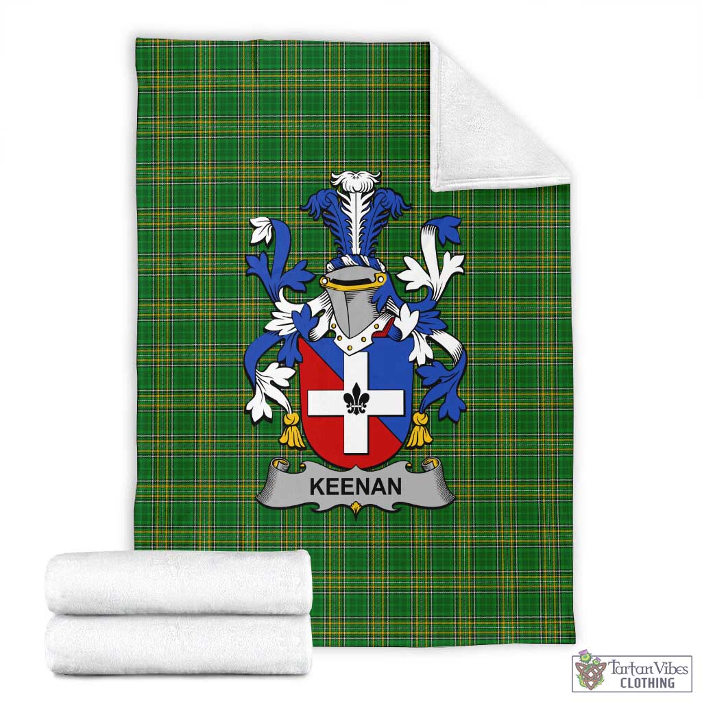 Keenan Irish Clan Tartan Blanket with Coat of Arms X-Large 59 x 79 inches 150 x 200 cm - Tartan Vibes Clothing
