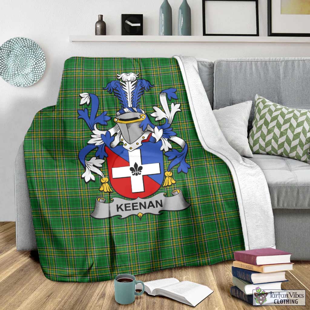 Keenan Irish Clan Tartan Blanket with Coat of Arms - Tartan Vibes Clothing