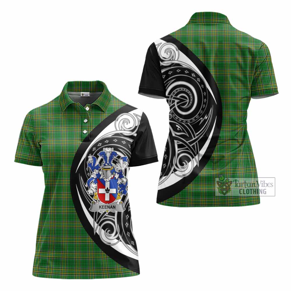 Keenan Irish Clan Women's Polo Shirt Celtic Circle Style - Tartan Vibes Clothing