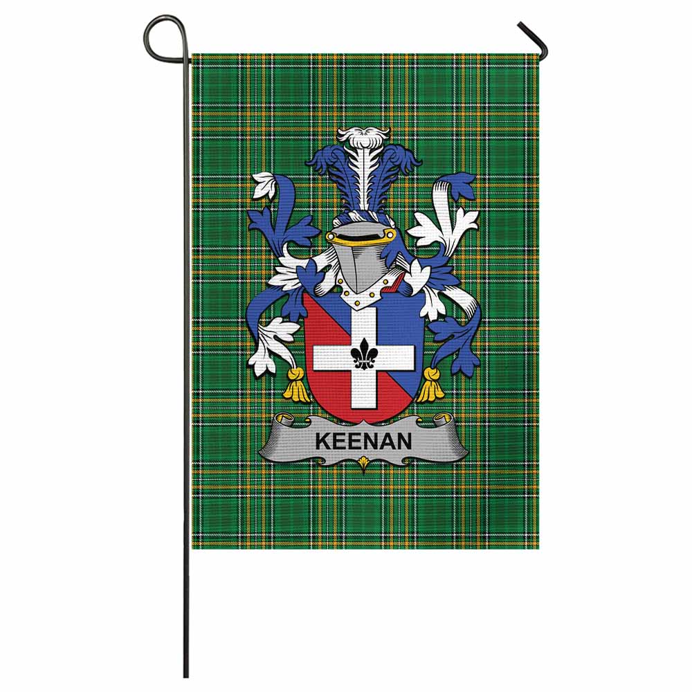 Keenan Irish Clan Tartan Flag with Coat of Arms