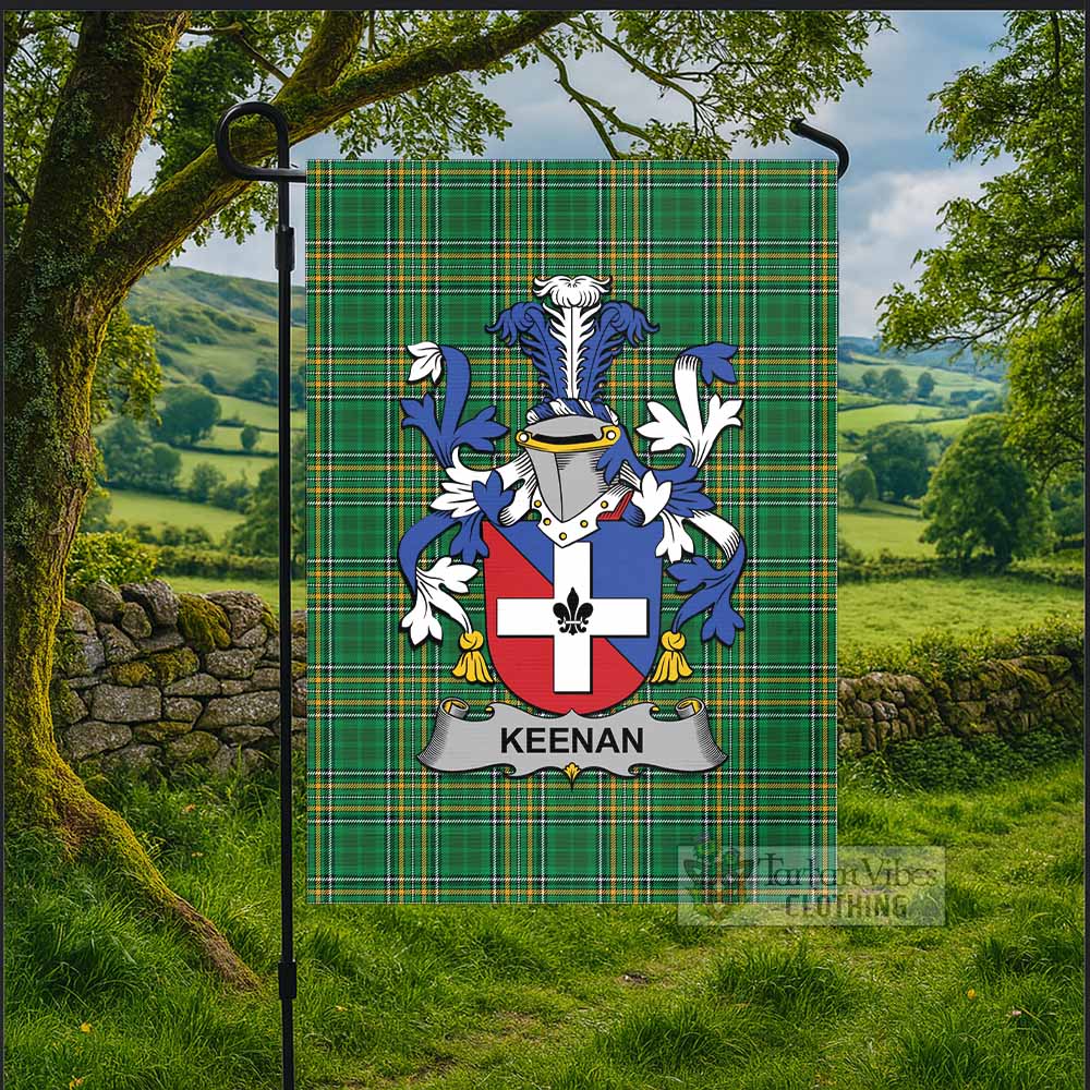 Keenan Irish Clan Tartan Flag with Coat of Arms
