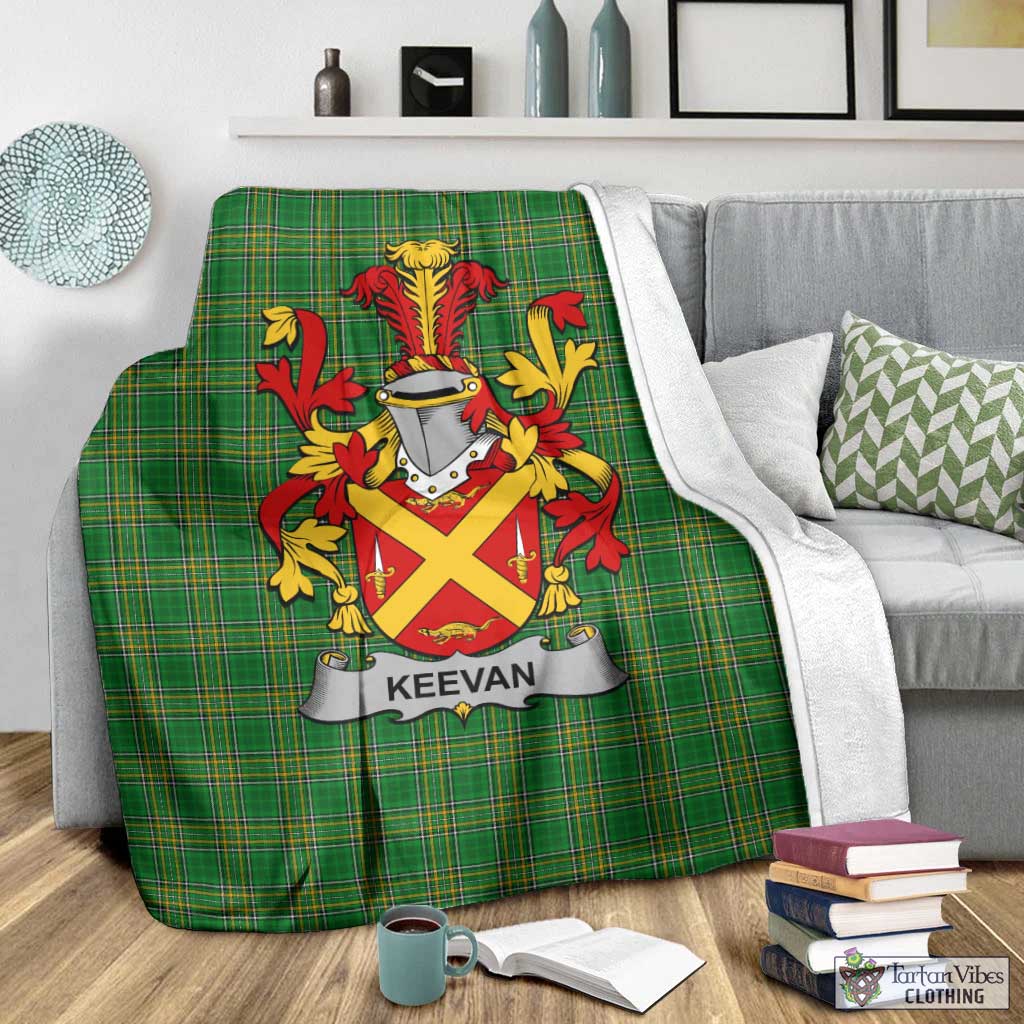 Keevan Irish Clan Tartan Blanket with Coat of Arms - Tartan Vibes Clothing