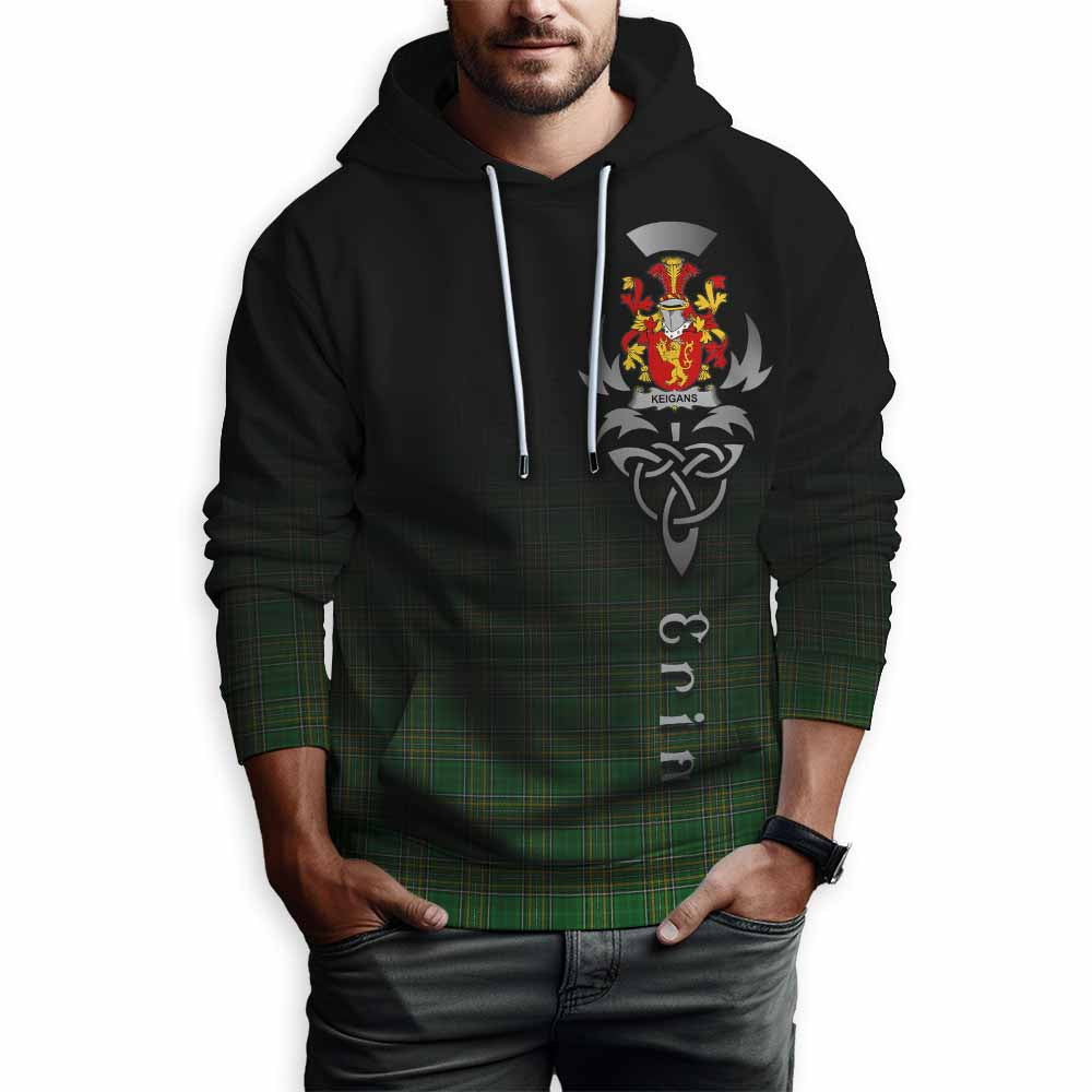 Keigans Irish Clan Hoodie with Coat of Arms Erin Go Bragh Celtic Inspired Pullover Hoodie - Tartan Vibes Clothing