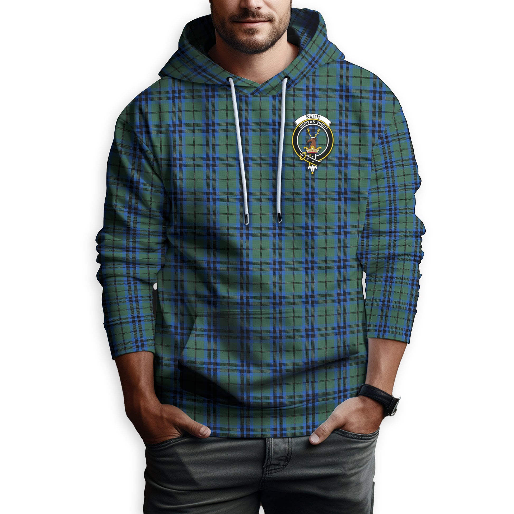 Keith Tartan Hoodie with Family Crest Zip Hoodie - Tartan Vibes Clothing