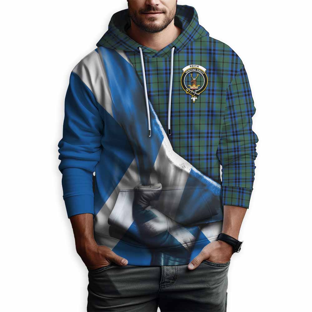 Tartan Vibes Clothing Keith Tartan Hoodie with Family Crest Scotland Patriotic Style