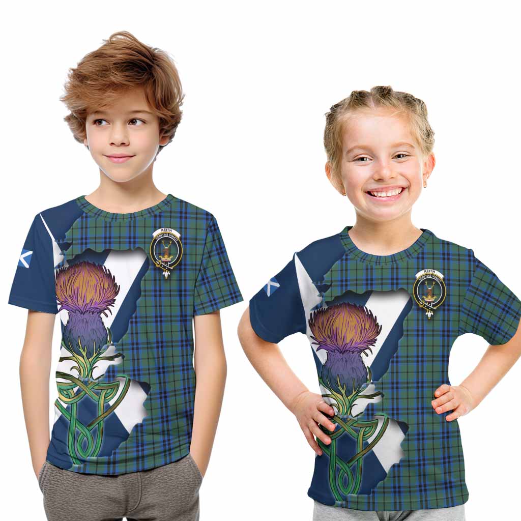 Tartan Vibes Clothing Keith Tartan Family Crest Kid T-Shirt Scottish Thistle Celtic Inspired