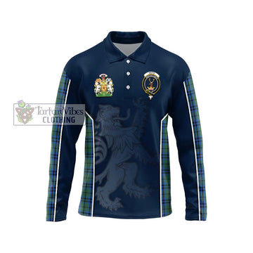 Keith Tartan Long Sleeve Polo Shirt with Family Crest and Lion Rampant Vibes Sport Style