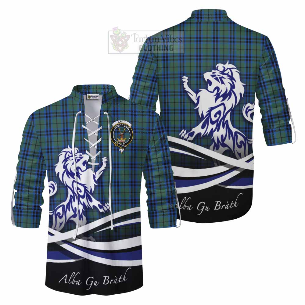 Tartan Vibes Clothing Keith Tartan Ghillie Kilt Shirt with Alba Gu Brath Regal Lion Emblem