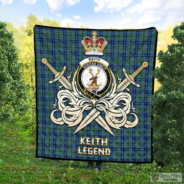 Keith Tartan Quilt with Clan Crest and the Golden Sword of Courageous Legacy