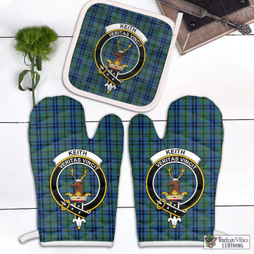 Keith Tartan Combo Oven Mitt & Pot-Holder with Family Crest Combo 1 Oven Mitt & 1 Pot-Holder White - Tartan Vibes Clothing