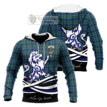 Keith Tartan Knitted Hoodie with Alba Gu Brath Regal Lion Emblem Unisex Knitted Pullover Hoodie - Tartanvibesclothing Shop