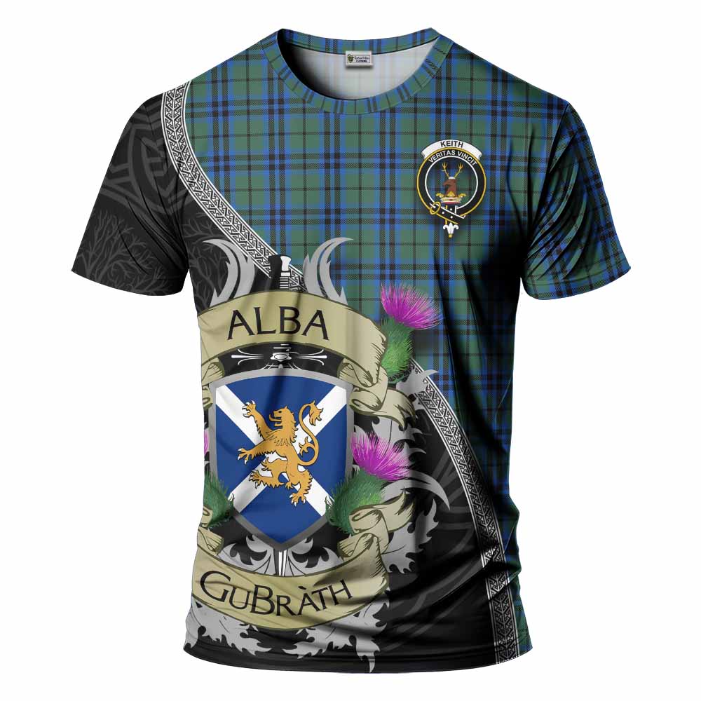 Tartan Vibes Clothing Keith Tartan Family Crest T-Shirt Lion Rampant Royal Thistle Shield Celtic Inspired
