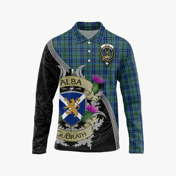 Keith Tartan Family Crest Long Sleeve Polo Shirt Lion Rampant Royal Thistle Shield Celtic Inspired
