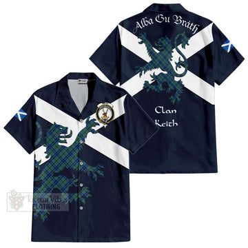 Tartan Vibes Clothing Keith Tartan Lion Rampant Short Sleeve Button Shirt – Proudly Display Your Heritage with Alba Gu Brath and Clan Name