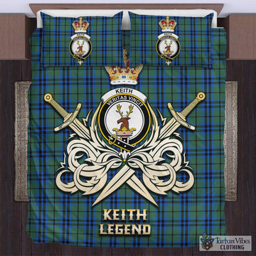 Keith Tartan Bedding Set with Clan Crest and the Golden Sword of Courageous Legacy