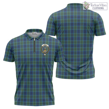 Keith Tartan Zipper Polo Shirt with Family Crest