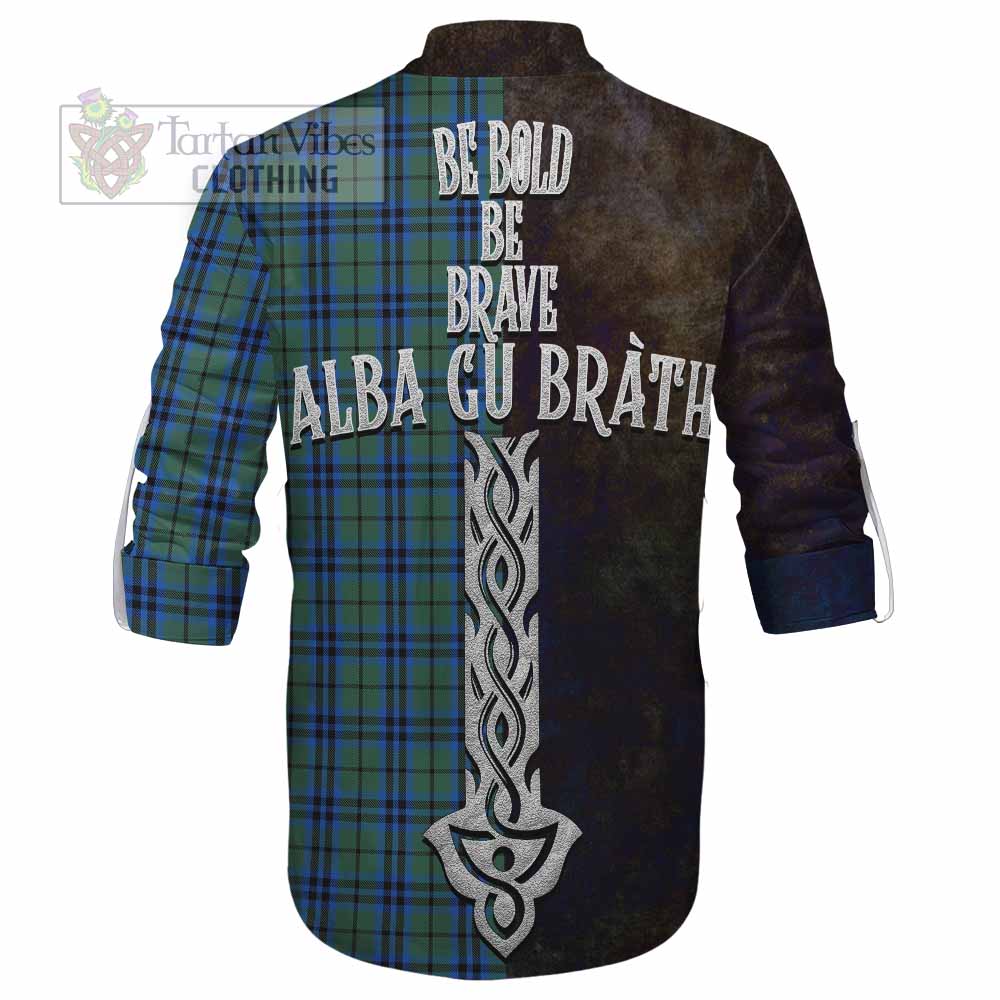 Tartan Vibes Clothing Keith Tartan Family Crest Ghillie Kilt Shirt Alba Gu Brath Be Brave Lion Ancient Style