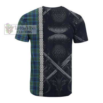 Tartan Vibes Clothing Keith Tartan Cotton T-shirt with Family Crest Cross Sword Thistle Celtic Vibes