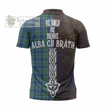 Keith Tartan Family Crest Zipper Polo Shirt Alba Gu Brath Be Brave Lion Ancient Style