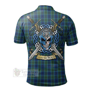 Keith Tartan Polo Shirt with Family Crest Celtic Skull Style