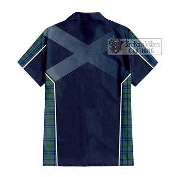 Keith Tartan Short Sleeve Button Shirt with Family Crest and Lion Rampant Vibes Sport Style - Tartan Vibes Clothing