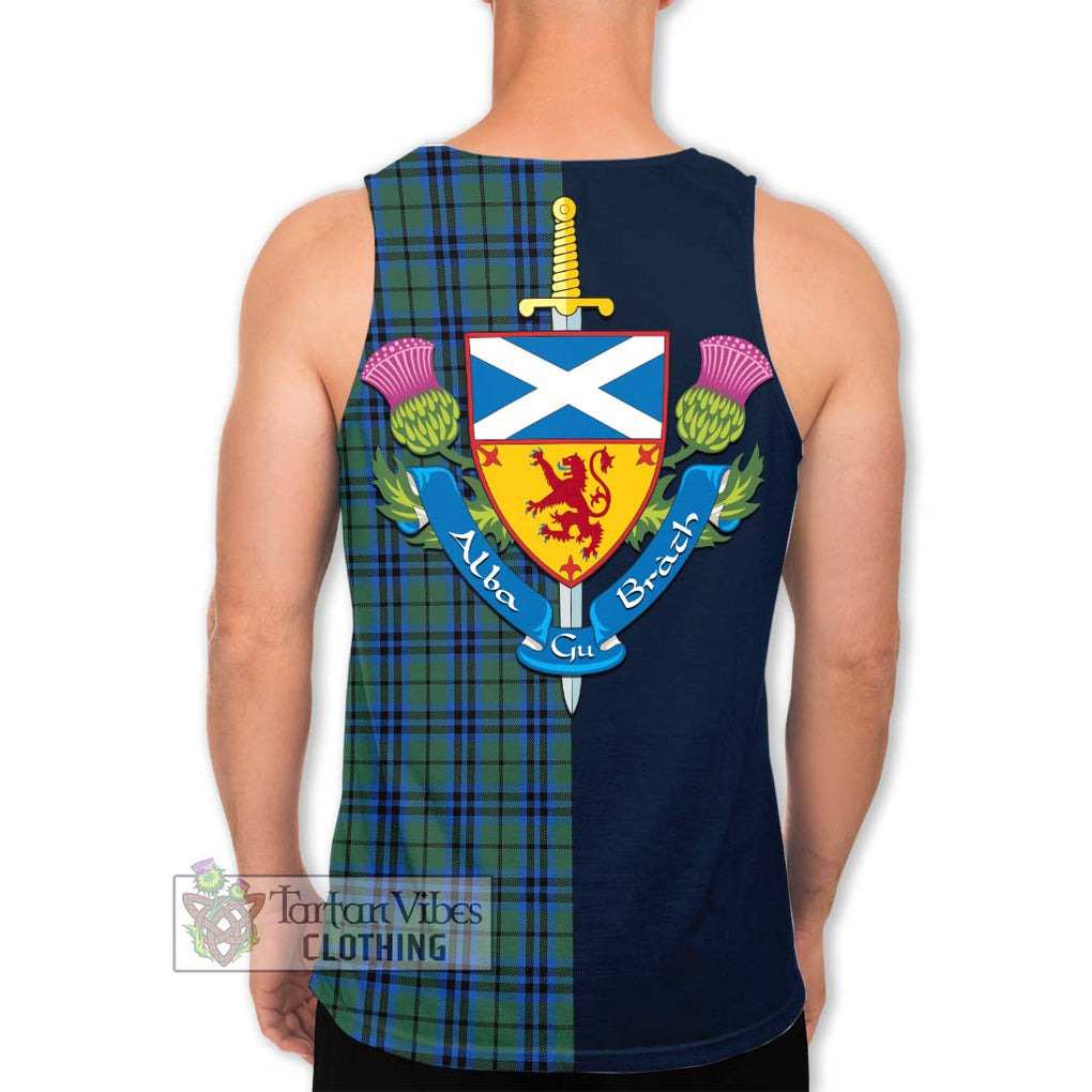 Tartan Vibes Clothing Keith Tartan Men's Tank Top with Scottish Lion Royal Arm Half Style