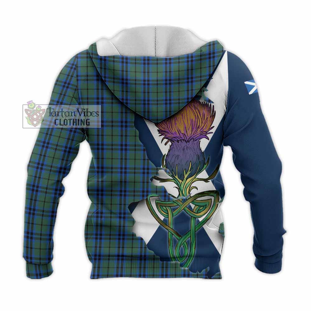 Tartan Vibes Clothing Keith Tartan Family Crest Knitted Hoodie Scottish Thistle Celtic Inspired