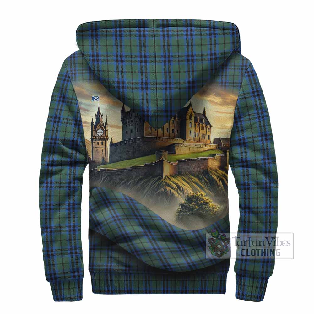 Tartan Vibes Clothing Keith Tartan Family Crest Sherpa Hoodie with Scottish Ancient Castle Style