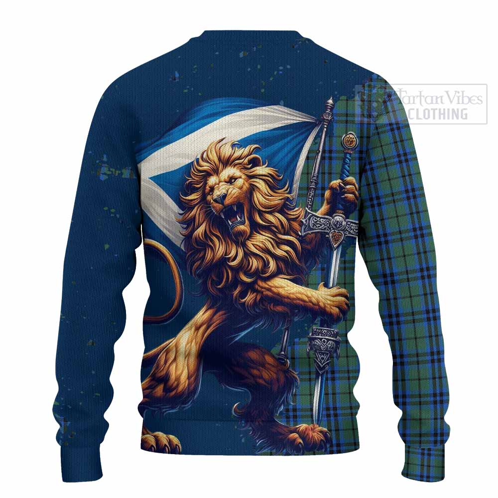 Tartan Vibes Clothing Keith Tartan Family Crest Knitted Sweater with Scottish Majestic Lion