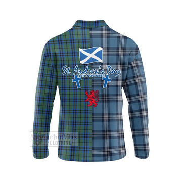 Tartan Vibes Clothing Keith Tartan Long Sleeve Polo Shirt Happy St. Andrew's Day Half Tartan Style