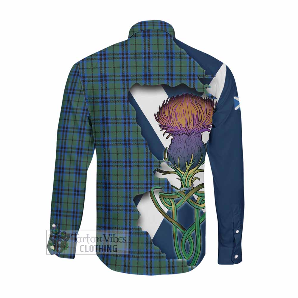 Tartan Vibes Clothing Keith Tartan Family Crest Long Sleeve Button Shirt Scottish Thistle Celtic Inspired