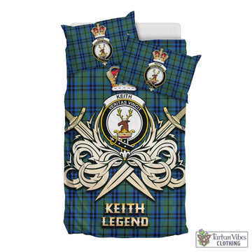 Keith Tartan Bedding Set with Clan Crest and the Golden Sword of Courageous Legacy