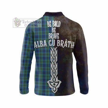 Keith Tartan Family Crest Long Sleeve Polo Shirt Alba Gu Brath Be Brave Lion Ancient Style