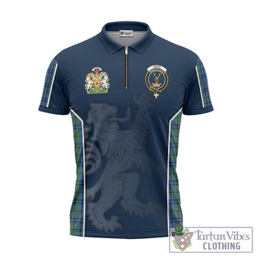 Keith Tartan Zipper Polo Shirt with Family Crest and Lion Rampant Vibes Sport Style