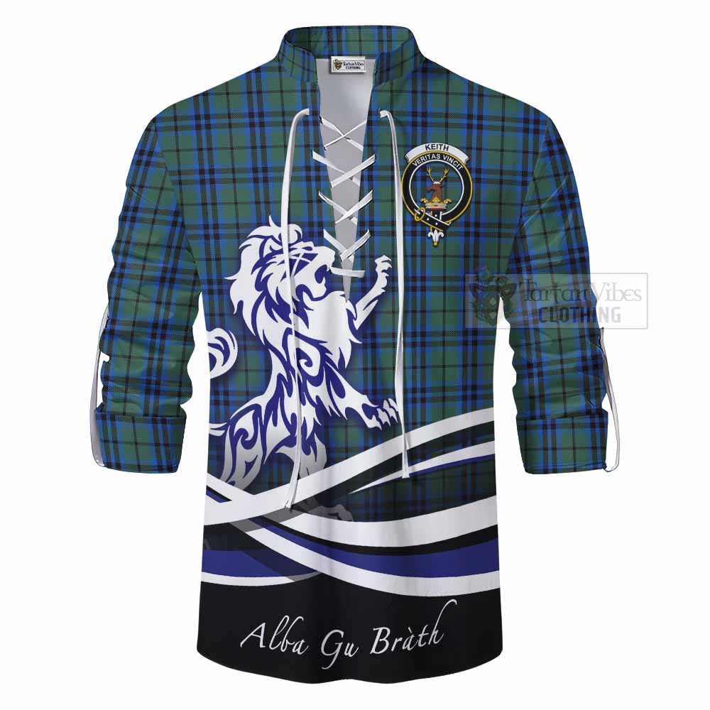 Tartan Vibes Clothing Keith Tartan Ghillie Kilt Shirt with Alba Gu Brath Regal Lion Emblem