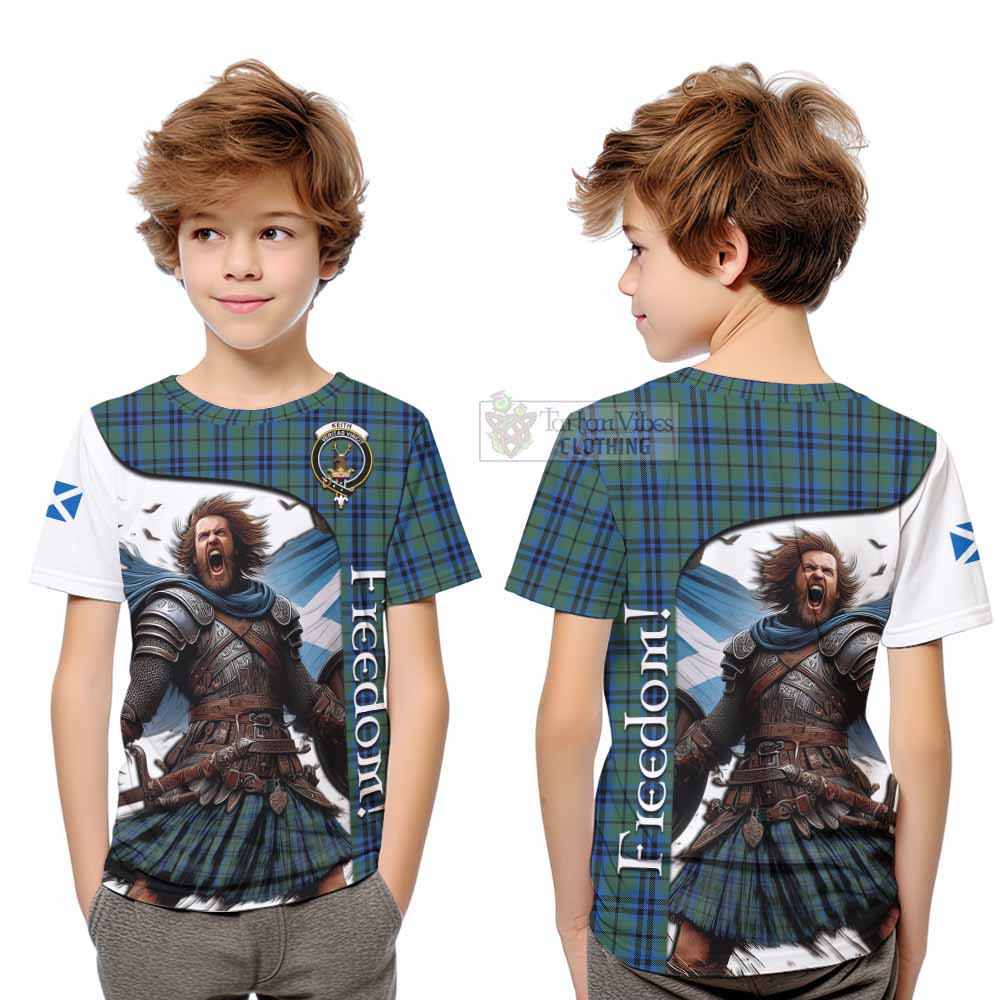 Tartan Vibes Clothing Keith Crest Tartan Kid T-Shirt Inspired by the Freedom of Scottish Warrior