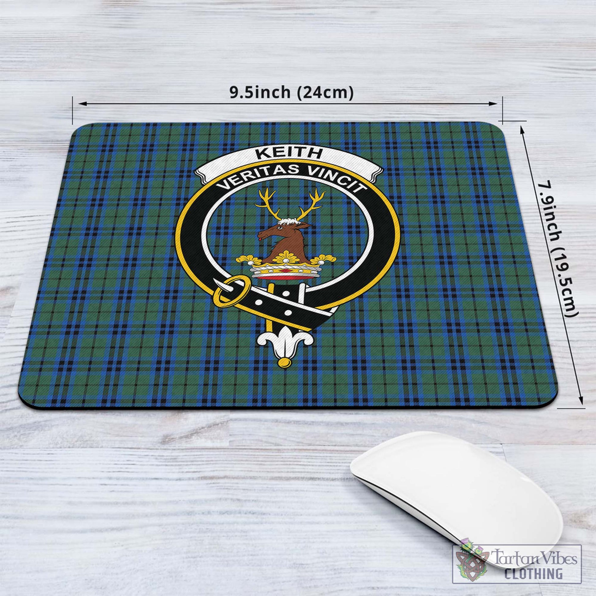 Tartan Vibes Clothing Keith Tartan Mouse Pad with Family Crest