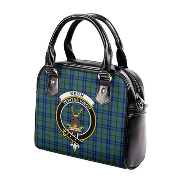 Keith Tartan Shoulder Handbags with Family Crest