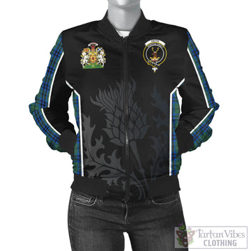 Keith Tartan Bomber Jacket with Family Crest and Scottish Thistle Vibes Sport Style