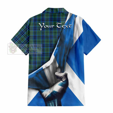 Tartan Vibes Clothing Keith Tartan Short Sleeve Button Shirt with Family Crest Scotland Patriotic Style