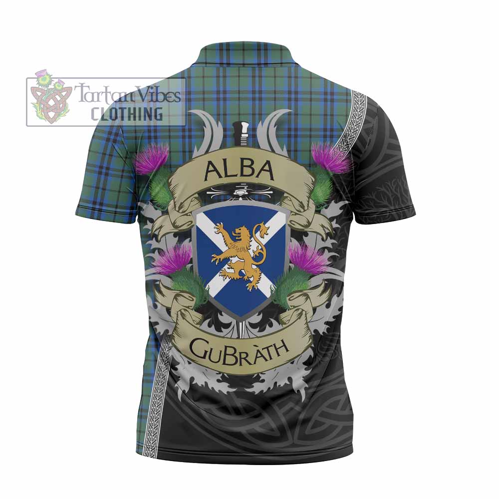 Tartan Vibes Clothing Keith Tartan Family Crest Zipper Polo Shirt Lion Rampant Royal Thistle Shield Celtic Inspired