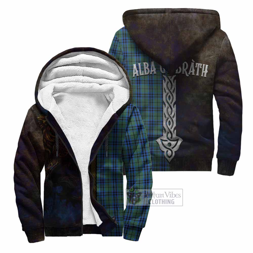 Tartan Vibes Clothing Keith Tartan Family Crest Sherpa Hoodie Alba Gu Brath Be Brave Lion Ancient Style