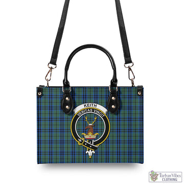 Keith Tartan Luxury Leather Handbags with Family Crest - Tartan Vibes Clothing