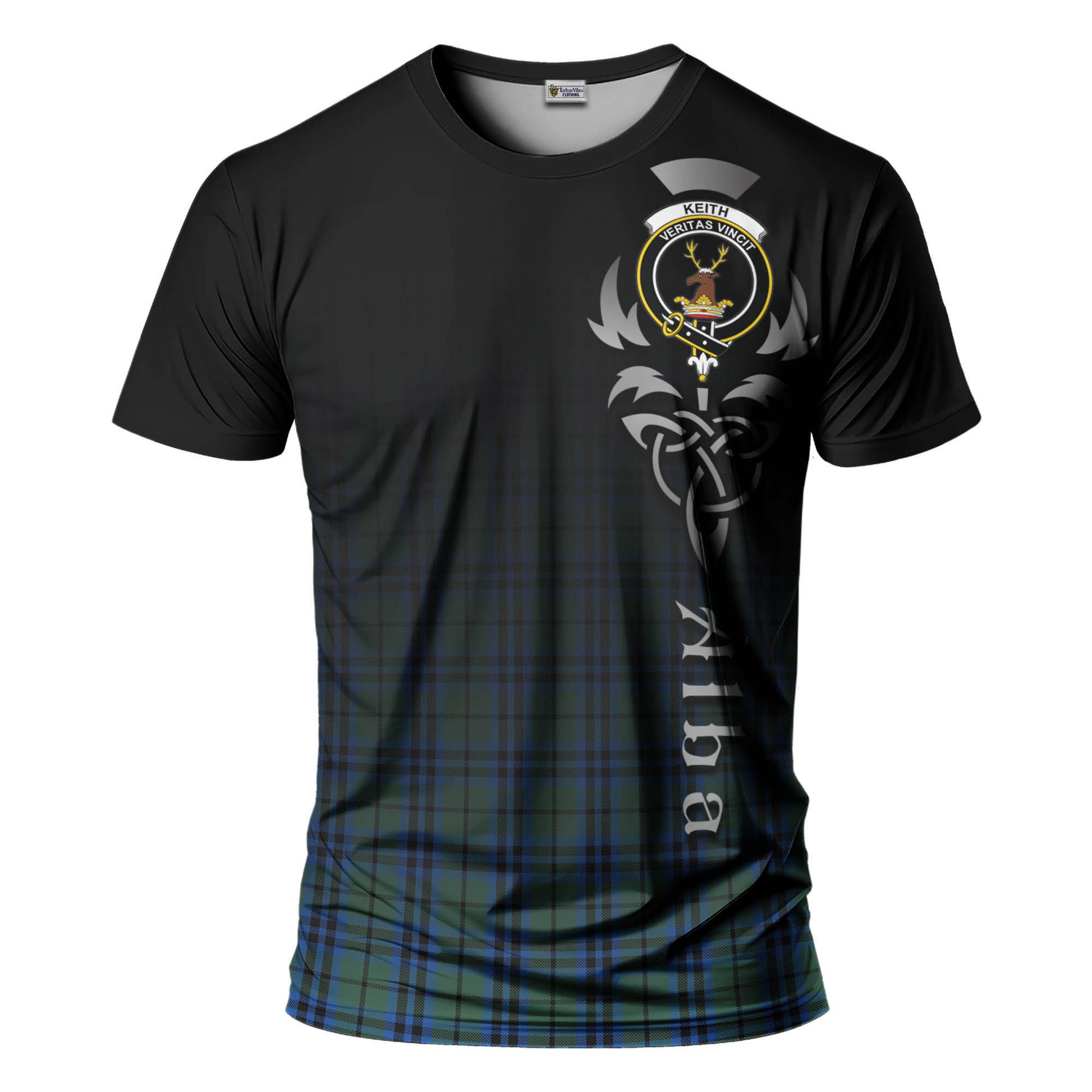 Tartan Vibes Clothing Keith Tartan T-Shirt Featuring Alba Gu Brath Family Crest Celtic Inspired