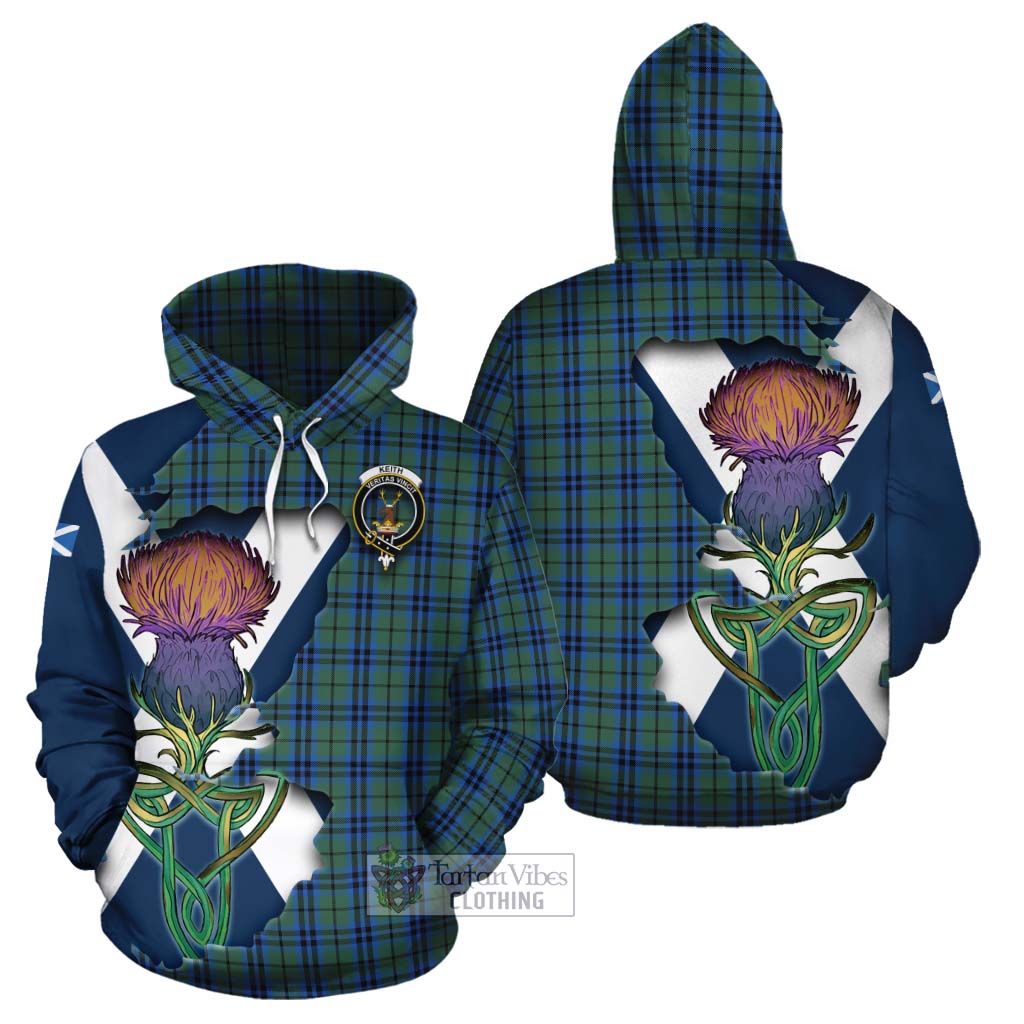Tartan Vibes Clothing Keith Tartan Family Crest Cotton Hoodie Scottish Thistle Celtic Inspired