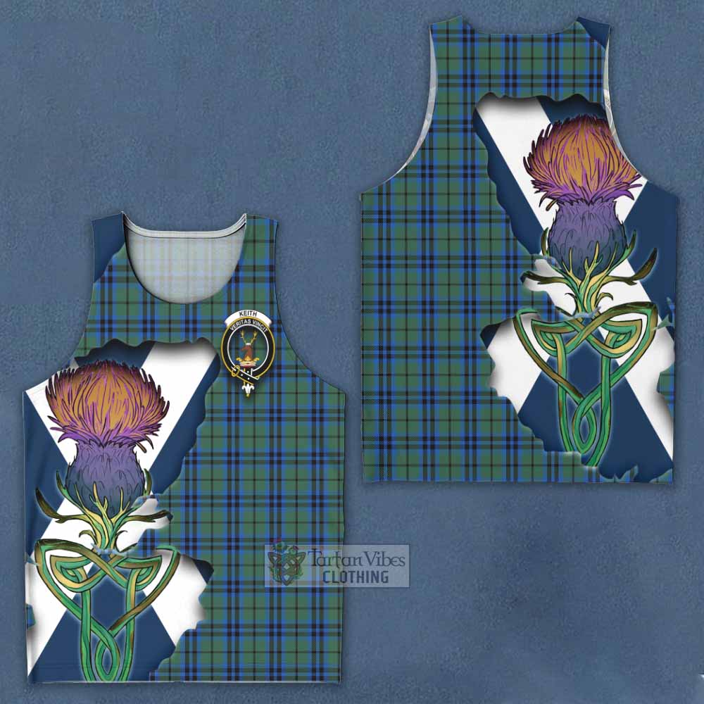 Tartan Vibes Clothing Keith Tartan Family Crest Men's Tank Top Scottish Thistle Celtic Inspired