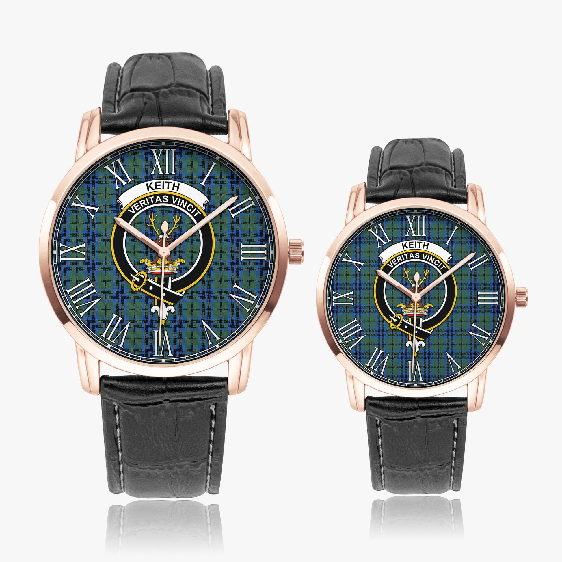 Keith Tartan Family Crest Leather Strap Quartz Watch - Tartanvibesclothing