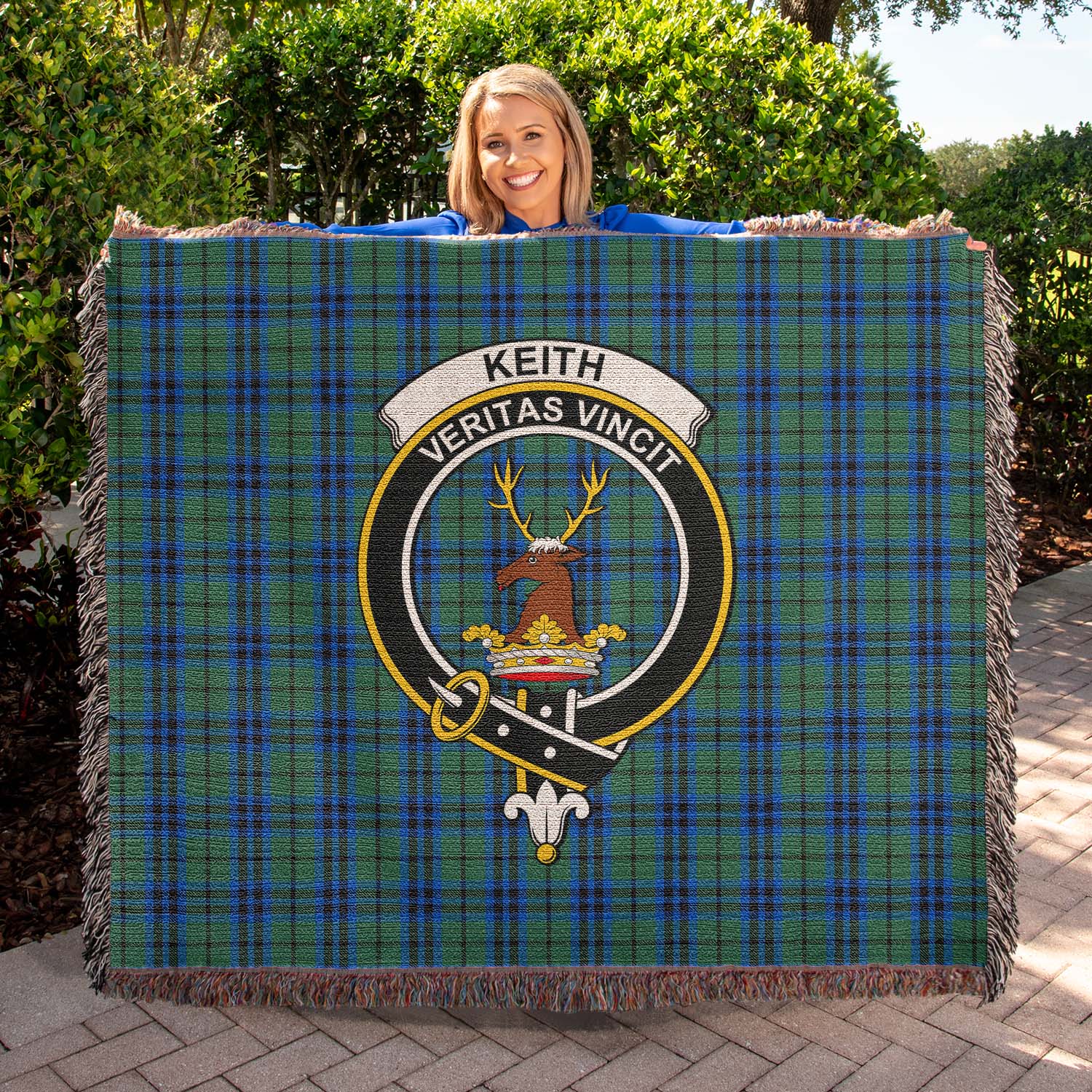 Tartan Vibes Clothing Keith Tartan Woven Blanket with Family Crest