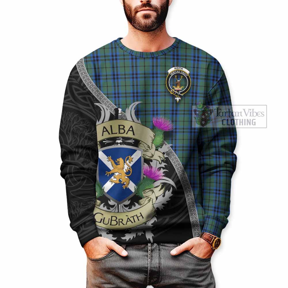 Tartan Vibes Clothing Keith Tartan Family Crest Sweatshirt Lion Rampant Royal Thistle Shield Celtic Inspired