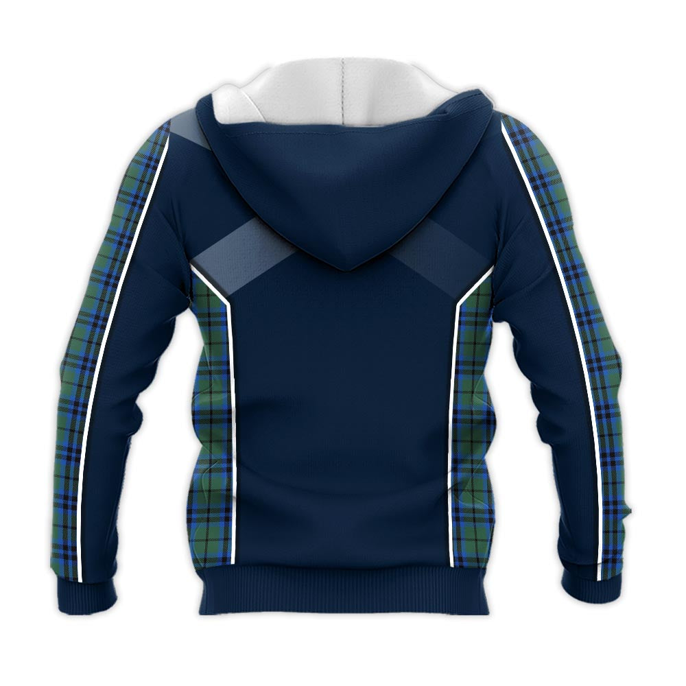 Tartan Vibes Clothing Keith Tartan Knitted Hoodie with Family Crest and Scottish Thistle Vibes Sport Style